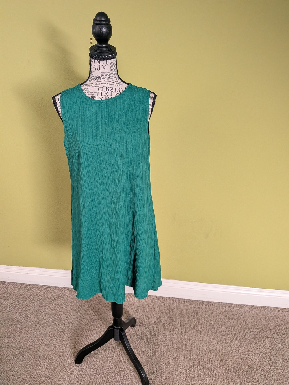 Sleeveless Teal Mini Dress - Casual Dress